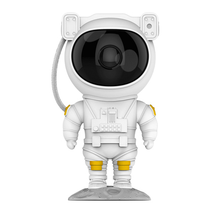 White SpaceBuddy astronaut galaxy projector figure with a black helmet on a white background